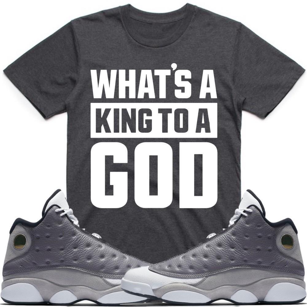 KING GOD Sneaker Tees Shirt - Jordan Retro 13 Atmosphere Grey