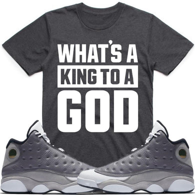 KING GOD Sneaker Tees Shirt - Jordan Retro 13 Atmosphere Grey