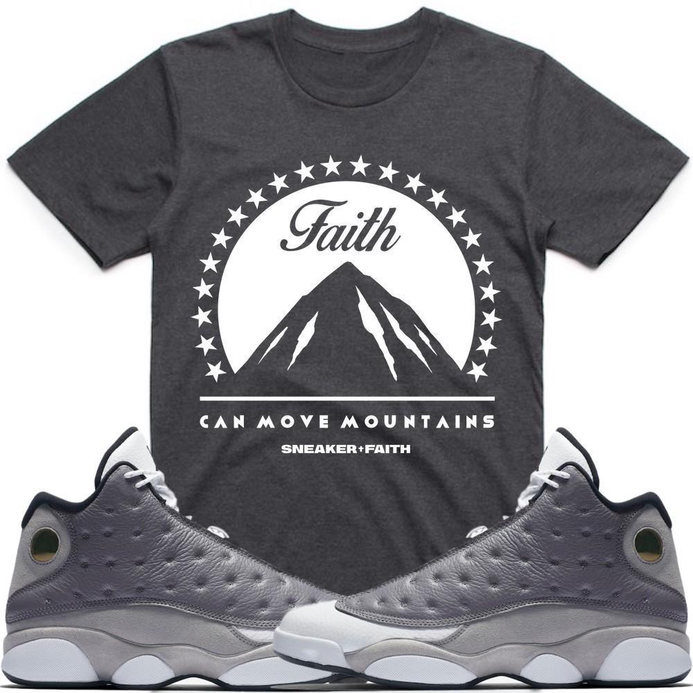 MOVE MOUNTAINS Sneaker Tees Shirt - Jordan Retro 13 Atmosphere Grey