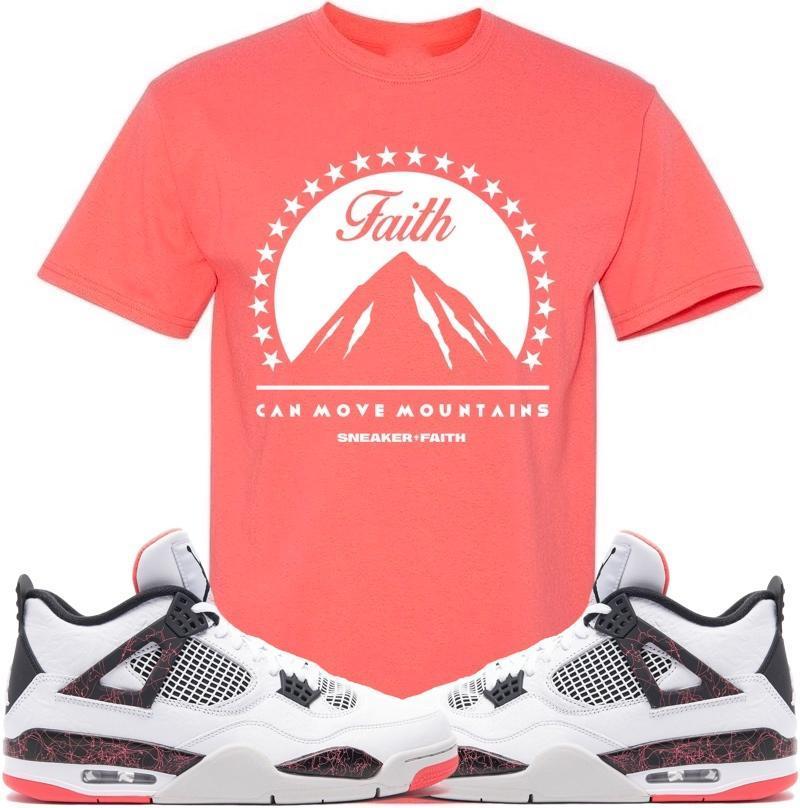 MOVE MOUNTAINS Sneaker Tees Shirt - Jordan Retro 4 Hot Lava