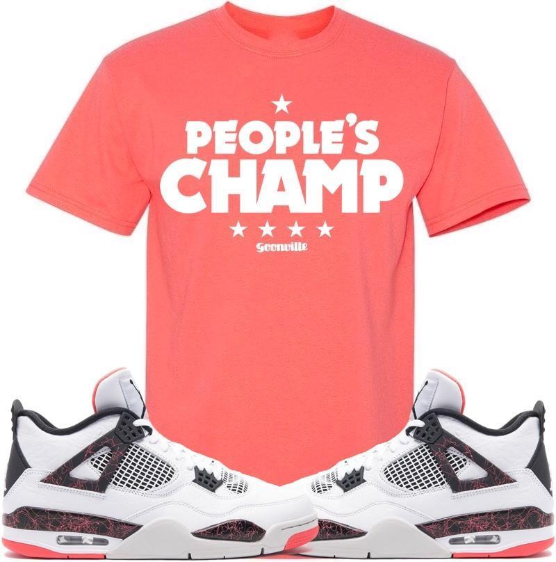 PEOPLE'S CHAMP Sneaker Tees Shirt - Jordan Retro 4 Hot Lava