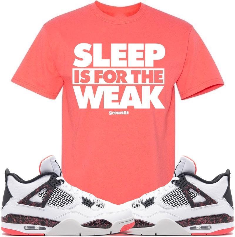 SLEEP WEAK Sneaker Tees Shirt - Jordan Retro 4 Hot Lava