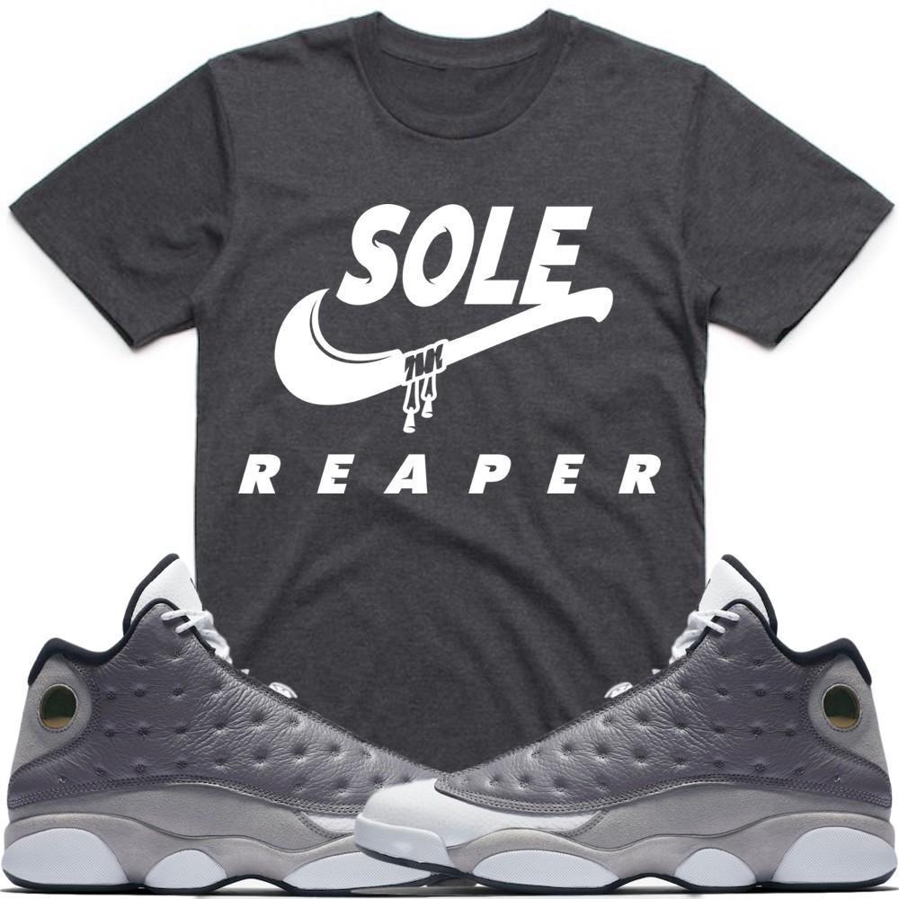 SOLE REAPER Sneaker Tees Shirt - Jordan Retro 13 Atmosphere Grey