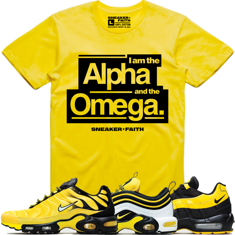 ALPHA OMEGA Sneaker Tees Shirt - Nike Air Max Frequency Pack Bumble Bee