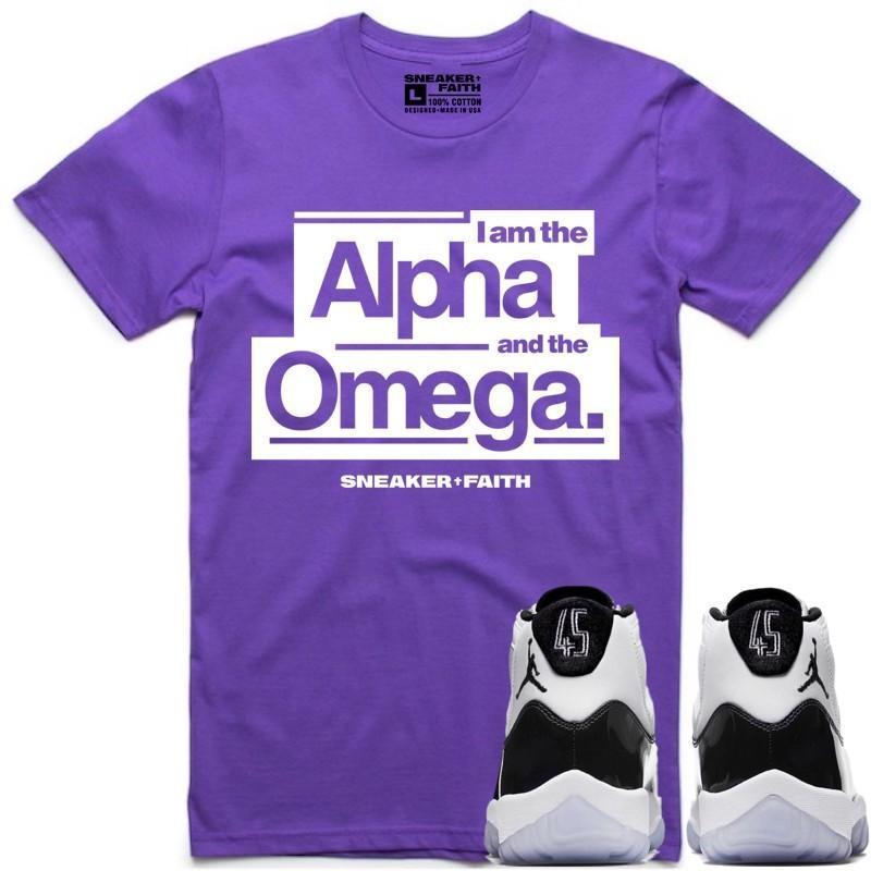 ALPHA OMEGA Sneaker Tees Shirt to Match - Jordan Retro 11 "Concord" 45