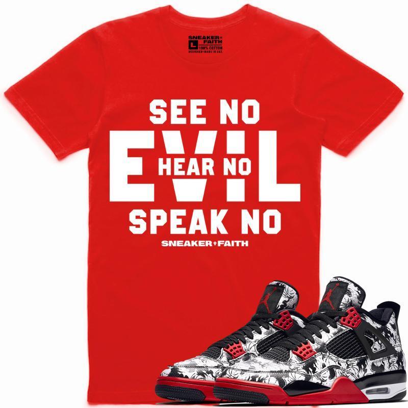 EVIL Sneaker Tees Shirt Match - Jordan 4 Tattoo