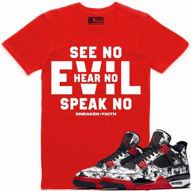 EVIL Sneaker Tees Shirt Match - Jordan 4 Tattoo