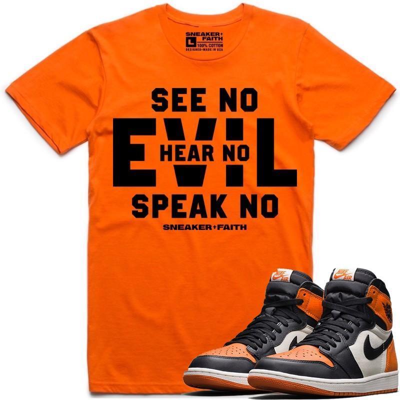 EVIL Sneaker Tees Shirt to Match - Jordan 1 Shattered Backboard