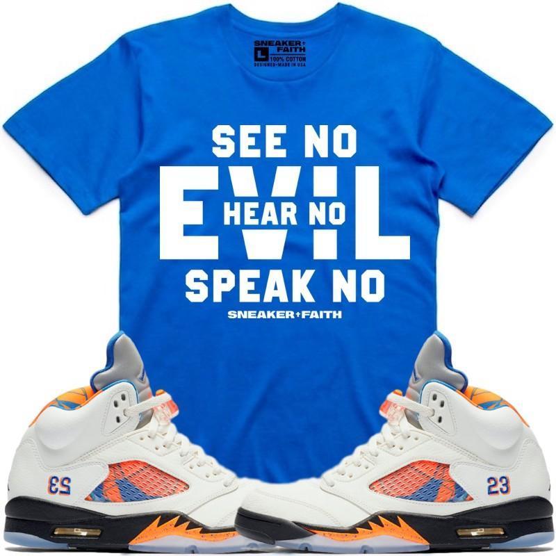 EVIL Sneaker Tees Shirt to Match - Jordan 5 Barcelona