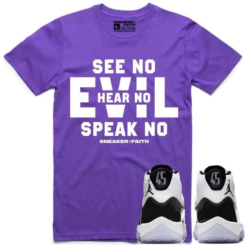 EVIL Sneaker Tees Shirt to Match - Jordan Retro 11 "Concord" 45