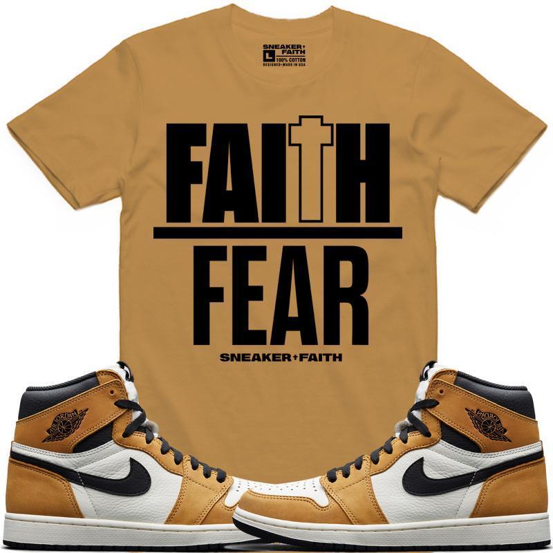 FAITH OVER FEAR Sneaker Tees Shirt - Jordan Retro 1 Rookie of the Year ROY