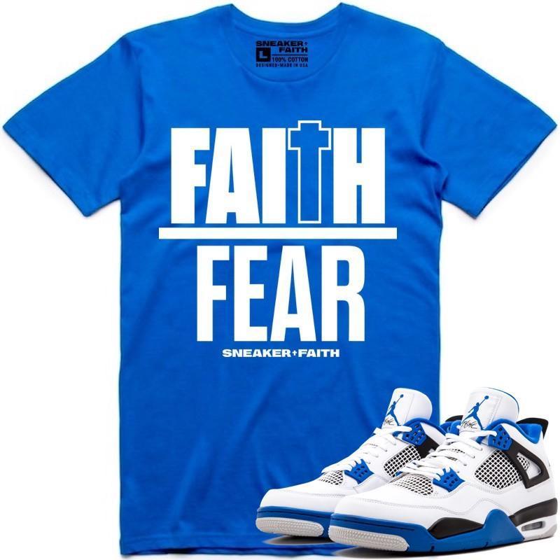 FAITH OVER FEAR Sneaker Tees Shirt to Match - Jordan 4 Motorsport