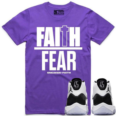 FAITH OVER FEAR Sneaker Tees Shirt to Match - Jordan Retro 11 "Concord" 45