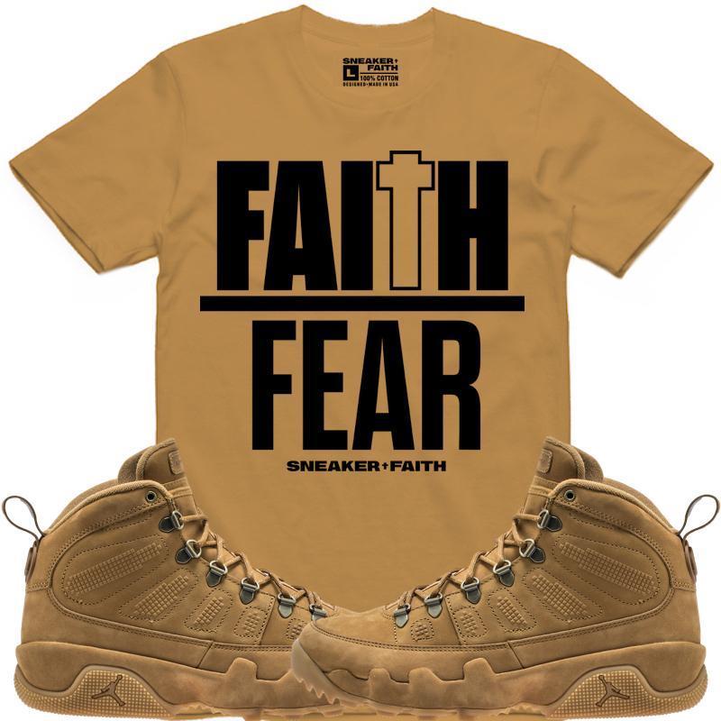 FAITH OVER FEAR Wheat Sneaker Tees Shirt - Jordan Retro 9 Boot "Wheat"