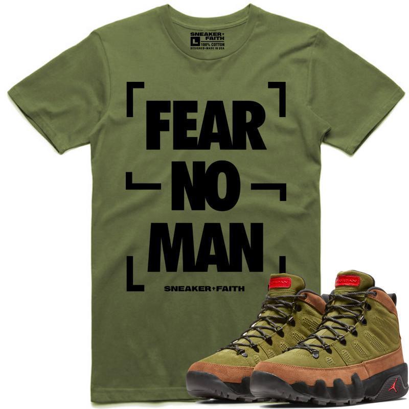 FEAR NO MAN Sneaker Tees Shirt to Match - Jordan 9 Beef Broccoli