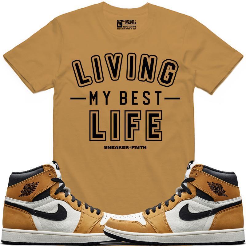 LIVING MY BEST LIFE Sneaker Tees Shirt - Jordan Retro 1 Rookie of the Year ROY