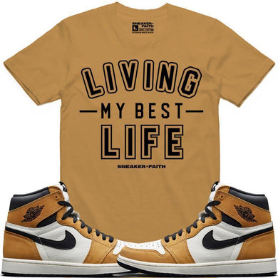 LIVING MY BEST LIFE Sneaker Tees Shirt - Jordan Retro 1 Rookie of the Year ROY