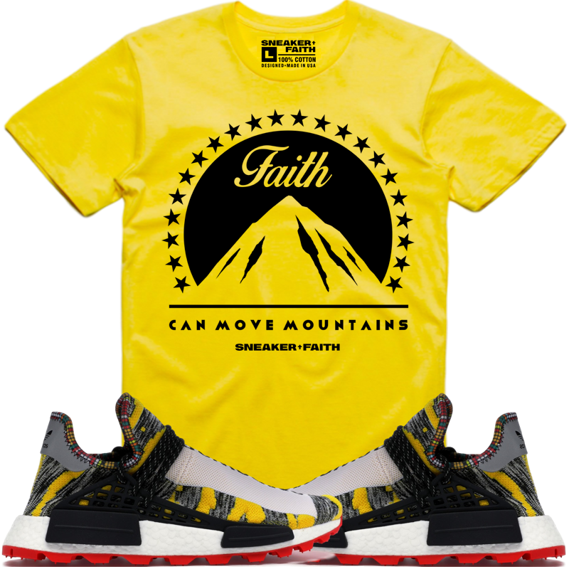 MOVE MOUNTAINS Sneaker Tees Shirt - Adidas NMD Hu Pharrell Solar Pack