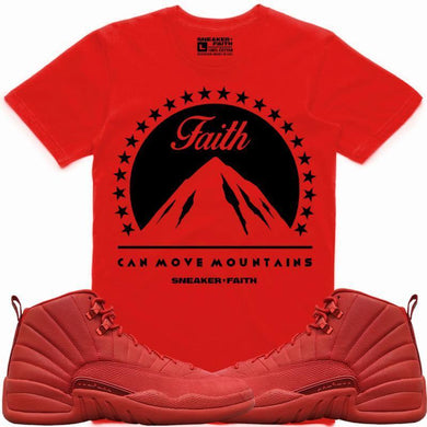 MOVE MOUNTAINS Sneaker Tees Shirt Match - Jordan 12 Gym Red