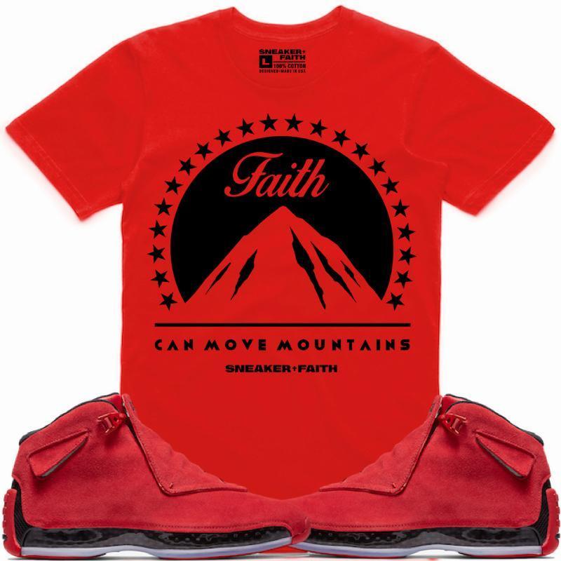 MOVE MOUNTAINS Sneaker Tees Shirt Match - Jordan 18 Red Suede