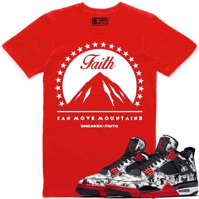 MOVE MOUNTAINS Sneaker Tees Shirt Match - Jordan 4 Tattoo