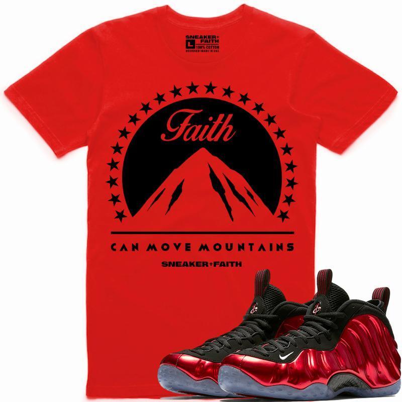 MOVE MOUNTAINS Sneaker Tees Shirt Match - Metallic Red Foamposites