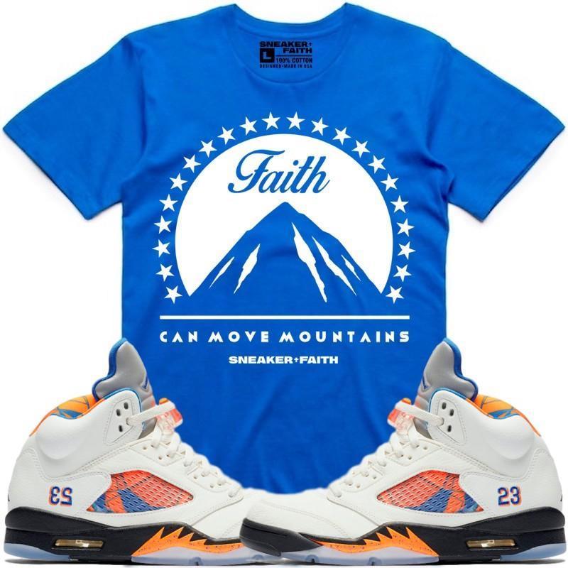 MOVE MOUNTAINS Sneaker Tees Shirt to Match - Jordan 5 Barcelona