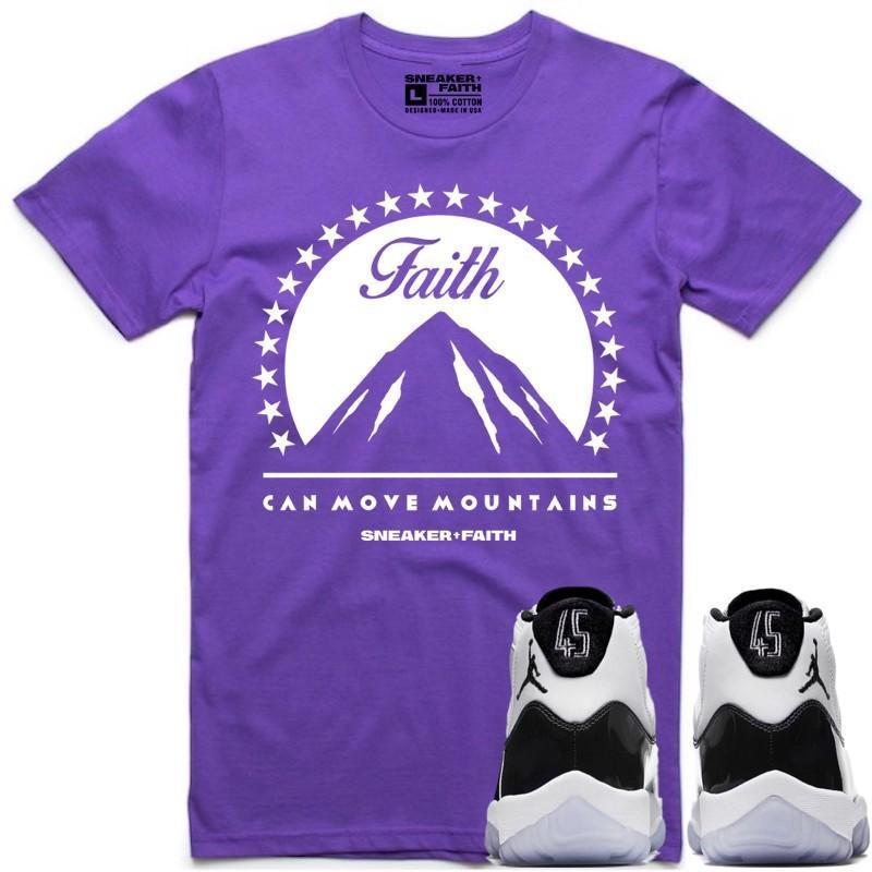 MOVE MOUNTAINS Sneaker Tees Shirt to Match - Jordan Retro 11 "Concord" 45