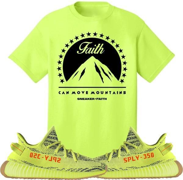 MOVE MOUNTAINS Sneaker Tees Shirt to Match - Yeezy 350 Boost Frozen Yellow