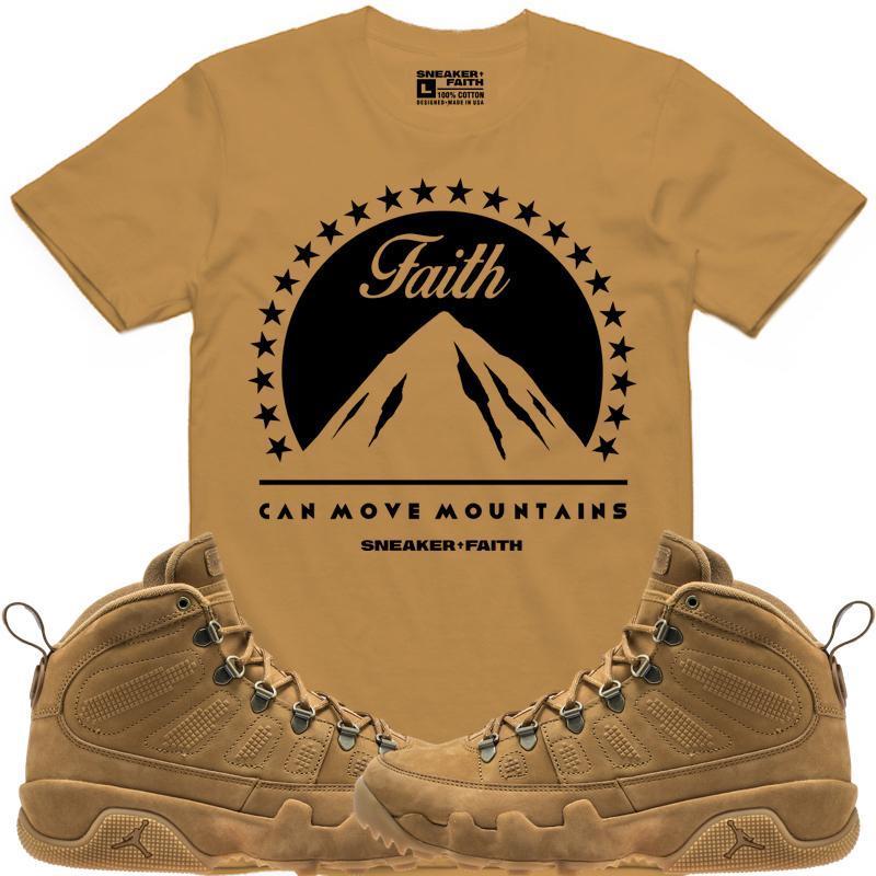 MOVE MOUNTAINS Wheat Sneaker Tees Shirt - Jordan Retro 9 Boot "Wheat"