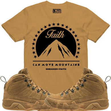 MOVE MOUNTAINS Wheat Sneaker Tees Shirt - Jordan Retro 9 Boot "Wheat"