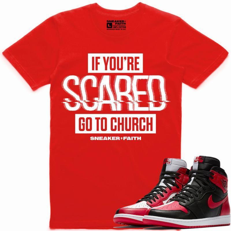 SCARED Sneaker Tees Shirt Match - Jordan 1 Homage