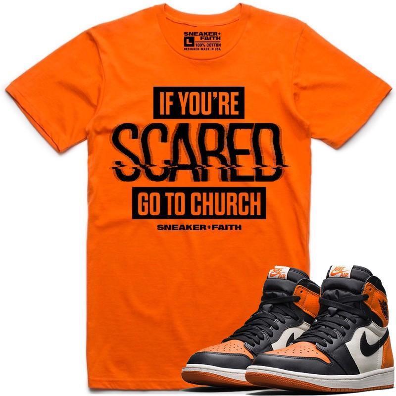 SCARED Sneaker Tees Shirt to Match - Jordan 1 Shattered Backboard