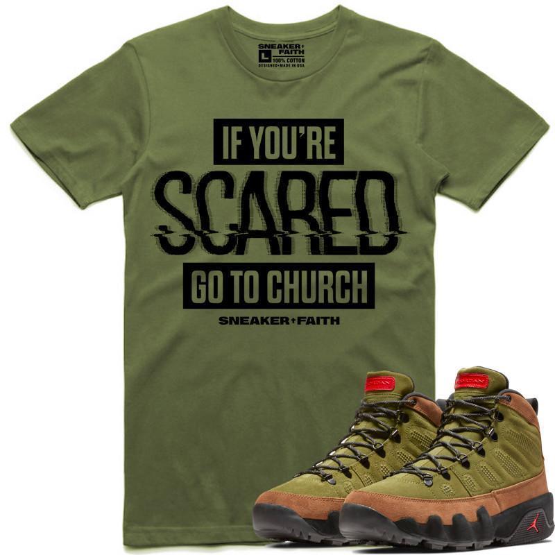 SCARED Sneaker Tees Shirt to Match - Jordan 9 Beef Broccoli