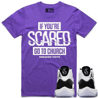SCARED Sneaker Tees Shirt to Match - Jordan Retro 11 "Concord" 45