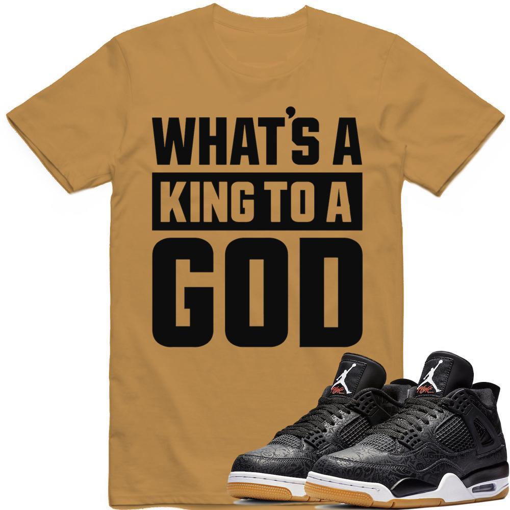 KING GOD Sneaker Tees Shirt - Jordan 4 Black Laser Gum