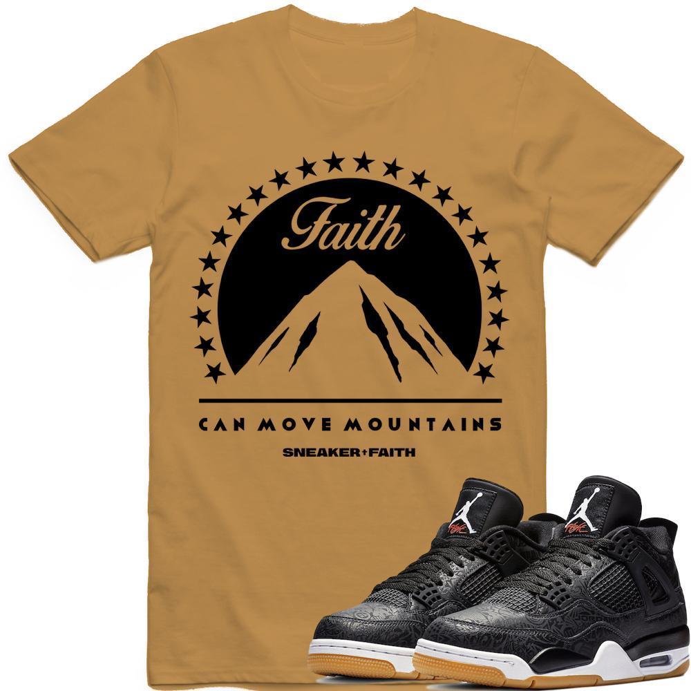 MOVE MOUNTAINS Sneaker Tees Shirt - Jordan Retro 4 Black Laser Gum