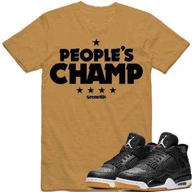 PEOPLE'S CHAMP Sneaker Tees Shirt - Jordan 4 Black Laser Gum