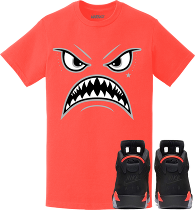 Jordan Retro 6 Black Infrared 2019 Sneaker Tees Shirt to Match - OREO WARFACE