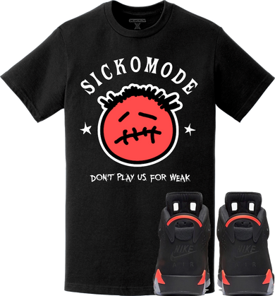 Jordan Retro 6 Black Infrared 2019 Sneaker Tees Shirt to Match - SICKO MODE