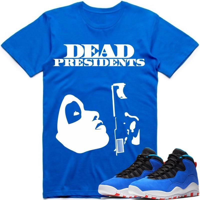 PRESIDENTS Sneaker Tees Shirt - Jordan 10 Racer Blue Tinker