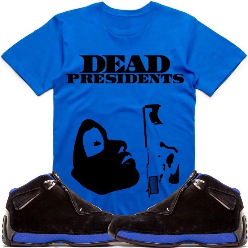 PRESIDENTS Sneaker Tees Shirt - Jordan 18 Black Royal