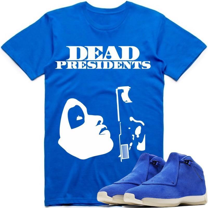 PRESIDENTS Sneaker Tees Shirt - Jordan 18 Blue Suede